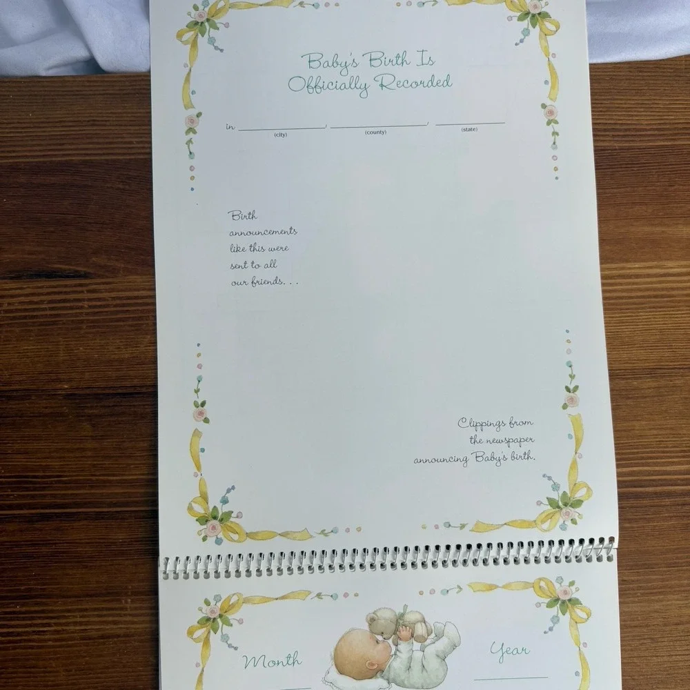 Vintage Baby's First Year Calendar Memory Book Unused w/ Stickers Spiral Book